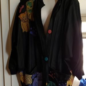 Silkscapes kitten jacket decorated front and back